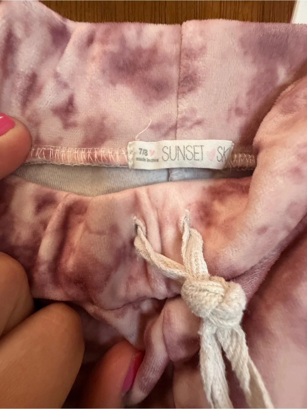 Sunset Sky Girls Velour Tie Dye Sequin Hoodie & Jogger Pants Set - Size 7/8
